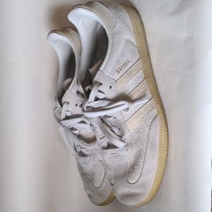 Adidas Samba size 10.5 in grey with clear/gum sole